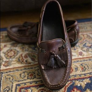 Sperry’s Men’s 8.5 Brown Leather Loafers boat shoes tassel slip ons